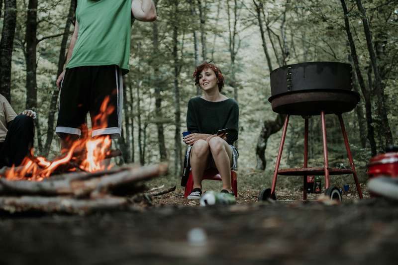Camping by the woods